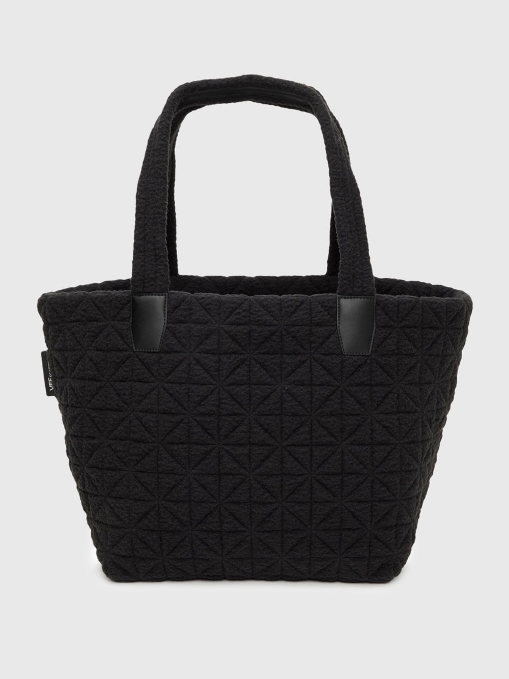 VEE COLLECTIVE Quilted Sherpa Tote Bag Black